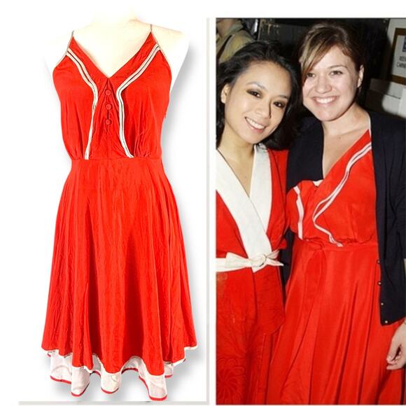 Anthropologie Dresses & Skirts - Girls From Savoy Anthro Misty Red Silk Pinup Twee Mini Dress ASO Sailor Cherry 4